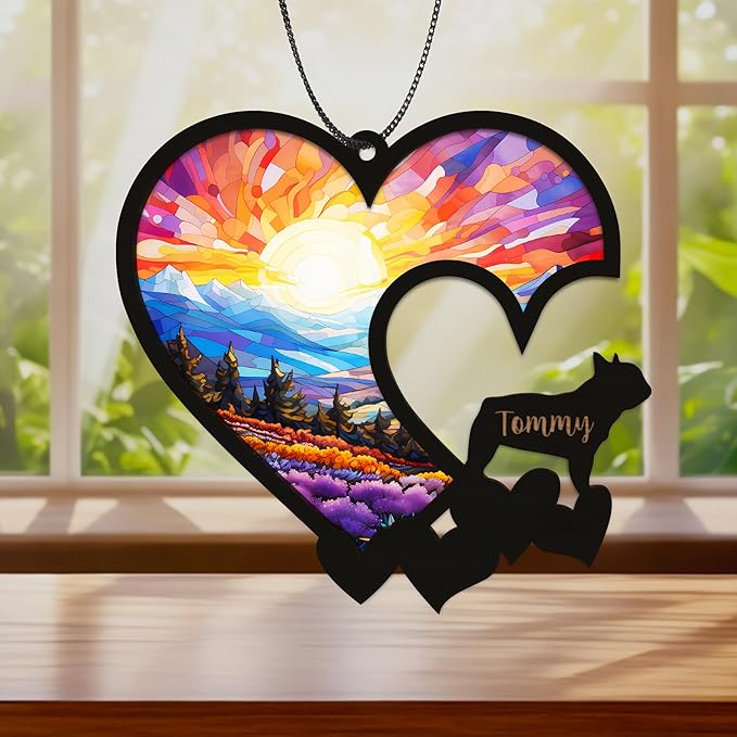 Personalized Dog Memorial Suncatchers Custom Name & Dog Breeds Remembrance Ornament Sympathy Gifts for Loss of Pet Passed Away Ideas Gift Pet Lovers in Loving Memory Window Hanging