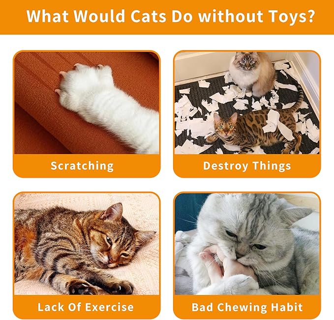 Halloween Cat Toys for Indoor Cats Catnip Kick Toys with Crinkle Paper Inside Kitten Interactive Training Chewing Plush Toy 8 Pcs