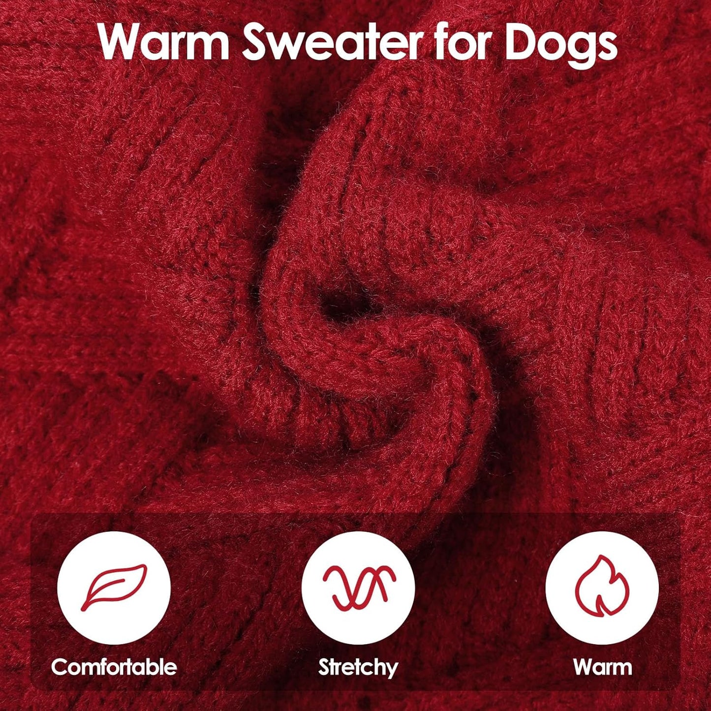 SUNFURA Dog Sweater Large Size Dogs, XL Dog Sweaters for Winter, Extra Large Breeds Girl Boy Pullover, Pet Knitted Knitwear Fall Sweatshirt for Pitbull, Labrador Retriever, Red X-Large