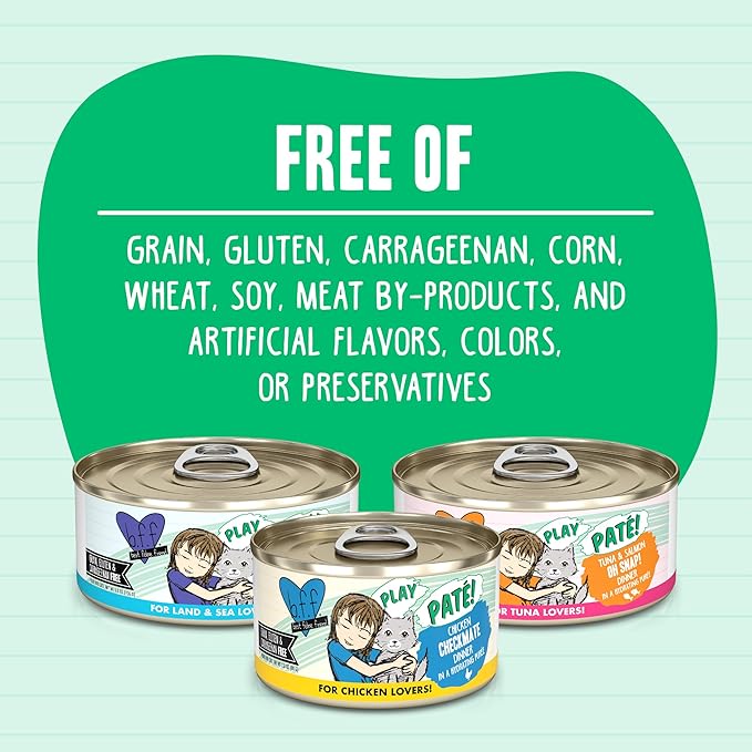 B.F.F. Play - Best Feline Friend Paté Lovers, Aw Yeah!, Turkey & Tuna Tweet Me! with Turkey & Tuna, 5.5oz Can (Pack of 8)
