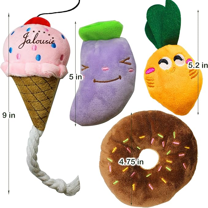 Jalousie 12 Pack Dog Squeaky Toys Cute Plush Toys for Small Medium Dog Pets