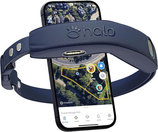 Halo Collar 4, GPS Wireless Dog Fence & Dog Training Collar with GPS Tracker, Subscription Required, Waterproof, Midnight, One Size