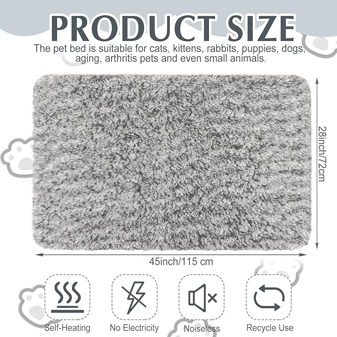 4 Pack Self Warming Cat Bed Indoor Self Heating Dog Cat Pad Washable 16 x 20 Inch Thermal Pet Kennel Pad Crate Bed Mat Reflect Body Heat for Outdoor(45 x 28 Inch)