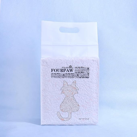 Tofu Cat Litter Hilton Floral Scent 5.5 Lbs, Can Flush Down Toilets or drains, Low Tracking Cat Litter 1.8mm Pellets.