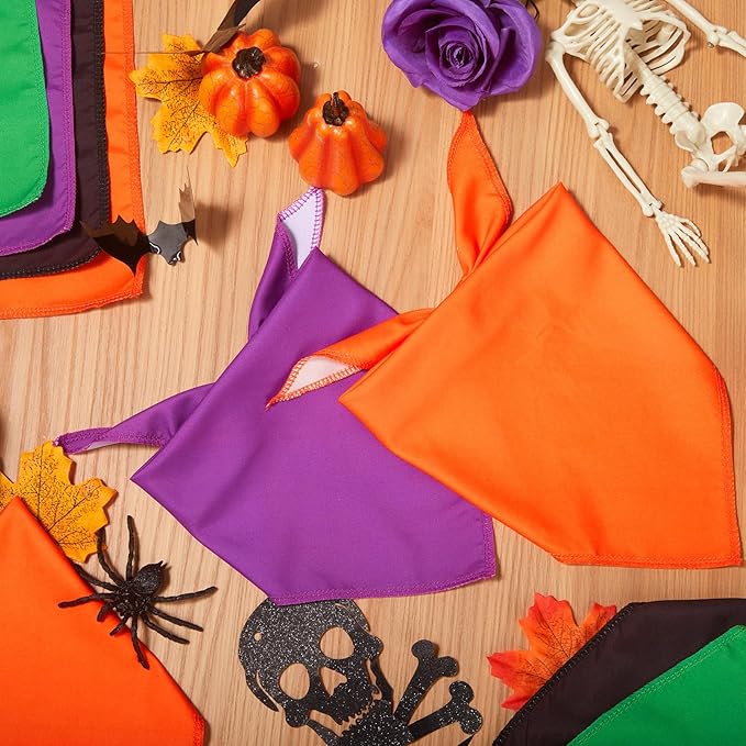 48 Pcs Halloween Color Dog Bandanas Bulk Sublimation Blank Bandanas for Dogs Heat Transfer Triangle Bibs DIY Scarf for Small Medium Large Puppy Pets Costume Photo Props Accessories Pet Shops