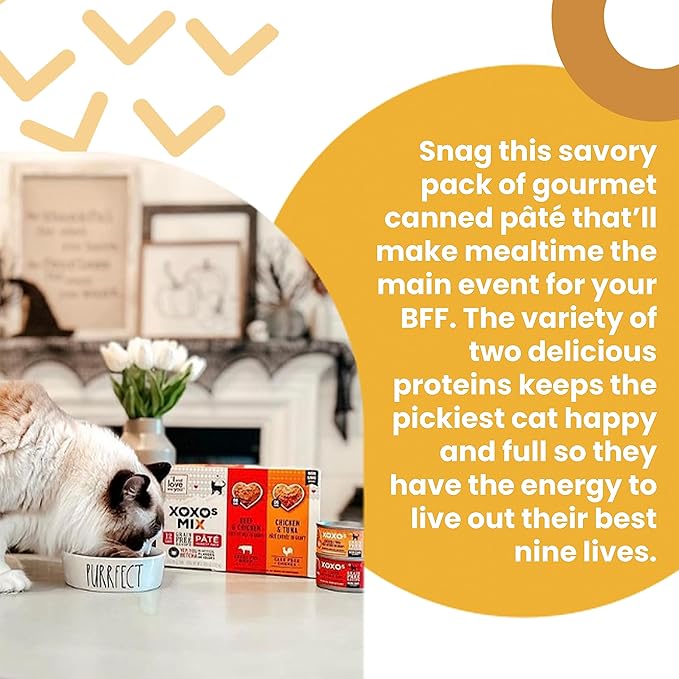 I AND LOVE AND YOU XOXOs Wet Cat Food - Chicken + Beef Pâté - Grain Free, Filler Free, 3oz Pack of 24 Cans