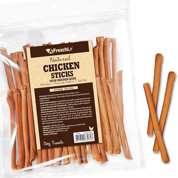 AFreschi Natural Chicken Sticks with Sweet Potato 24 oz, All Natural, Grain-Free, High-Protein, Healthy & Easily Digestible, Soft Texture