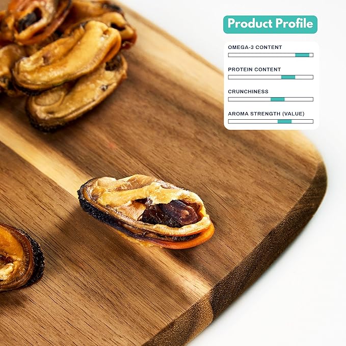 ALFIE'S TREATOS Green Lipped Mussels for Dogs & Cats (2.65 oz), Air-Dried Dog Treats, Natural Supplement & Omega-3 Food Topper, Single Ingredient, Freeze-Dried Alternative