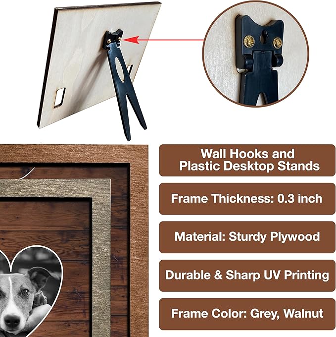 Customized Dog Collar Memorial Picture Frame Wooden Bereavement Gift Sympathy Home Wall Art Decoration Pet Loss Sign Personalized Memorial Cat Dog Frames Deceased Pet In Loving Memory Keepsake