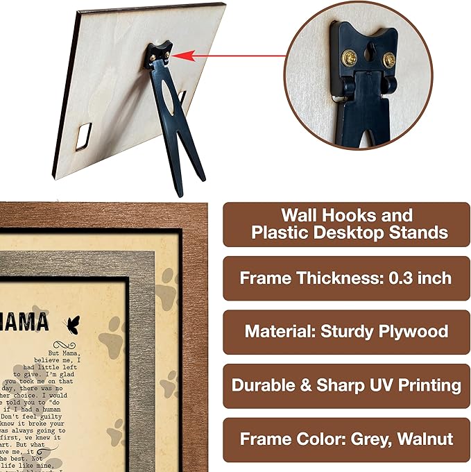 Personalized Dog Frame - Pet Loss Sign With Heartfelt Sentimental Quote for Someone Who Lost a Dog or Cat - Customized Memorial Keepsake Remembrance Home Decor for Birthday or Xmas