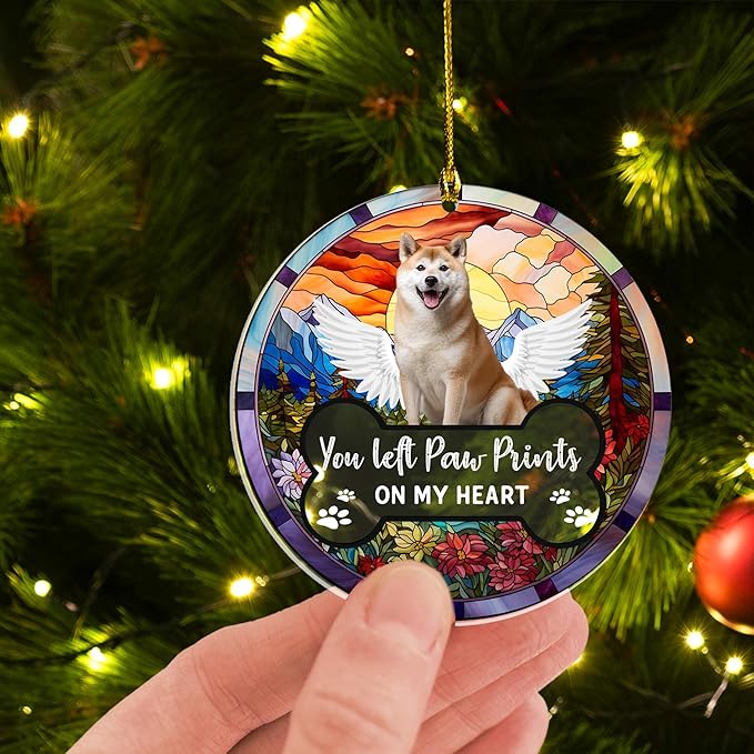 Pavo Personalized Pet Photo Ornaments, Cat Memorial Gifts for Loss of Cat, Dog Memorial Gifts for Loss of Dog, Personalized Christmas Ornaments 2025, Custom Christmas Ornament 4–6 Inches