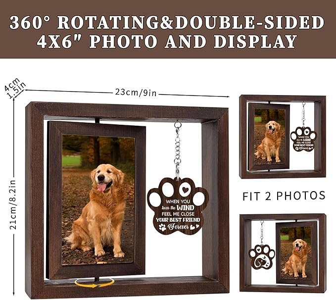 Dog Memorial Picture Frame - Dog Memorial Gifts for Loss of Dogs, Loss of Pet Sympathy Gift Remembrance Bereavement Passing Away Gifts in Memory of Dogs Photo Frame, 4x6