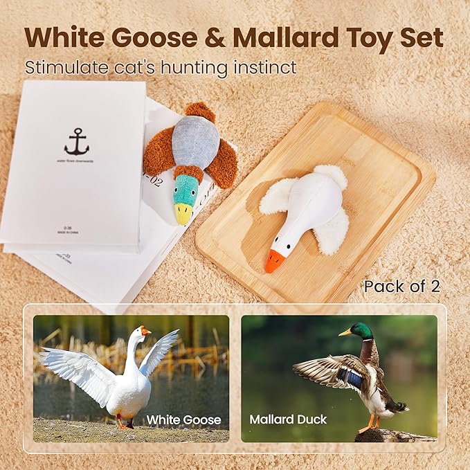 Potaroma Birds Cat Toys, 2 Pack Catnip Toys Soft Durable, Crinkle Sound Kicker Toys for Interactive Indoor Kitten Exercise 6.5 Inches for All Breeds