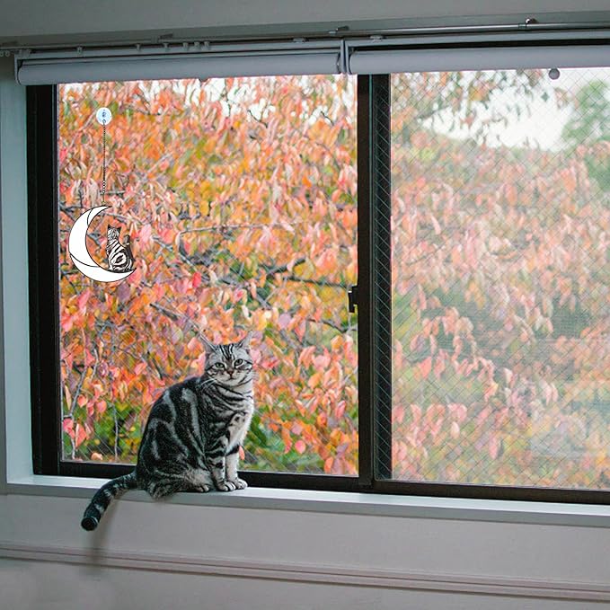 Handcrafted Stained Glass Tabby Cat Memorial Suncatcher - American Shorthair Keepsake, Memorial Gift for Cat Lovers