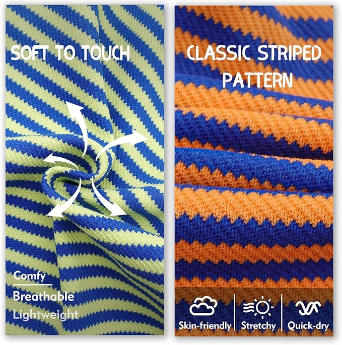 KYEESE 2Pack Dog Shirts Striped Soft Stretchy T-Shirts Lightweight Tank Top Sleeveless Dog Vest Breathable, XX-Large, Orange+Green