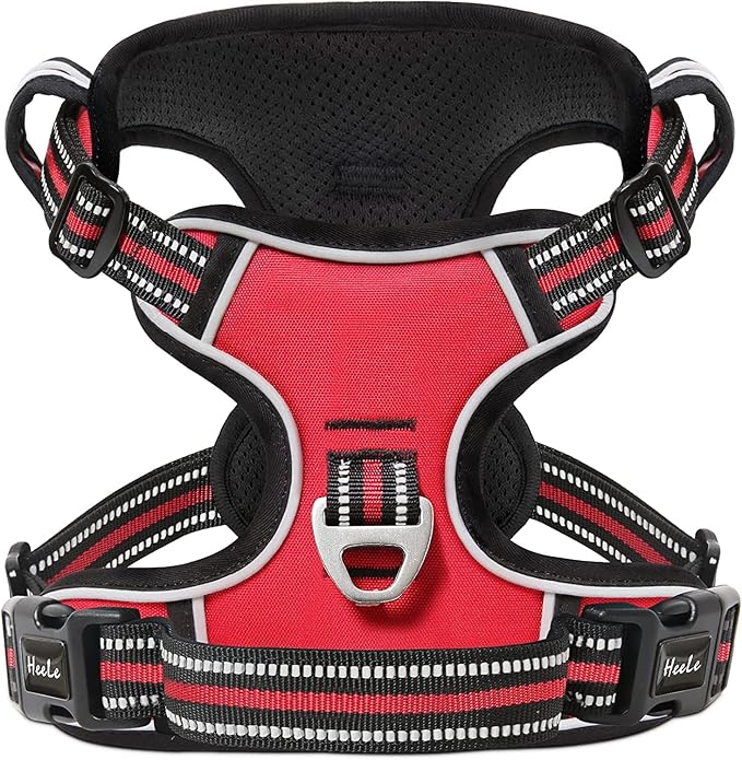 HEELE Dog Harness Harness for Small Dogs No Pull Dog Vest Harness for Small Dog with Soft Handle Reflective for Outdoor Training, Red, S