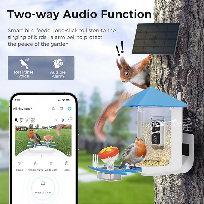 PerchMe® Smart Bird Feeder with Camera,Wireless Wild Bird Feeders, 160° Wide View Auto Capture Bird Videos & Motion Detection,AI Identify, DIY Add-ons & Hummingbird Feeder,Gift for Bird Lover