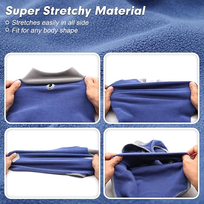 Cyeollo 2 Pack Reflective Dog Sweatshirt Pullover Fleece Vest with Leash Hole for Small Puppy Dogs Size S