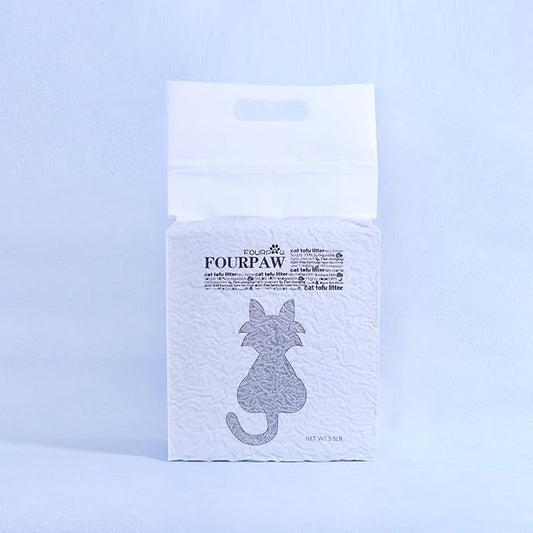 Tofu Cat Litter Activated Carbon no Fragrance 5.5 Lbs, Can Flush Down Toilets or drains, Low Tracking Cat Litter 2mm Pellets.