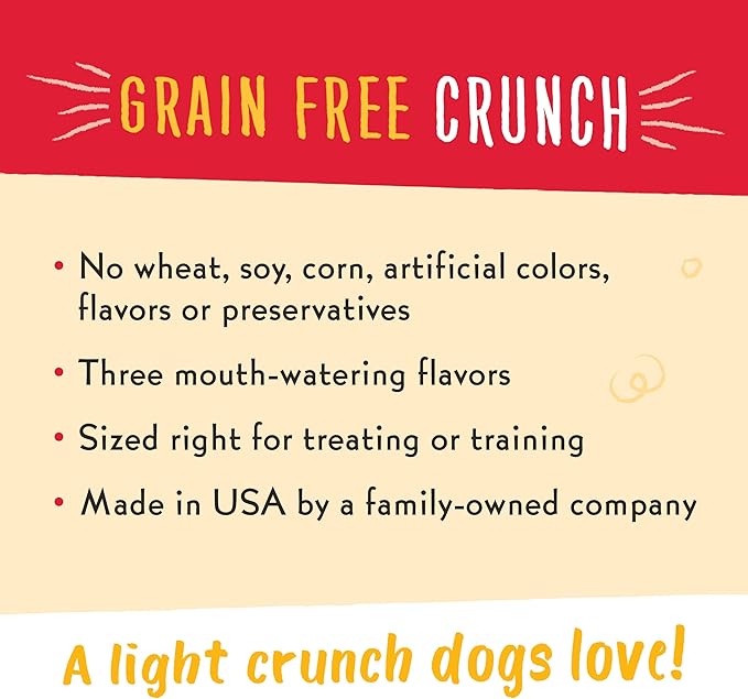 Charlee Bear Grain Free Crunch Dog Treats, Bacon & Blueberry Flavor, 8 oz (Pack of 2)