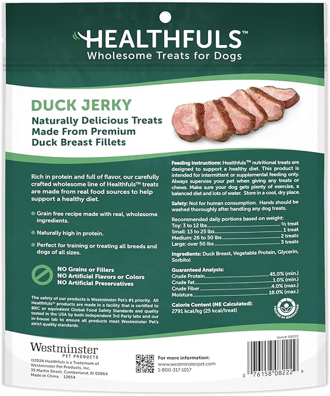 westminster pet products 08222 Wag N Tails, LB, Ducky Jerky, Dog Treat