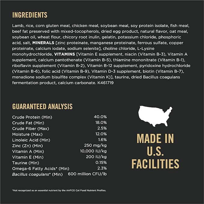 Purina Pro Plan Sensitive Skin and Stomach Cat Food, Lamb and Rice Formula - 3.5 lb. Bag