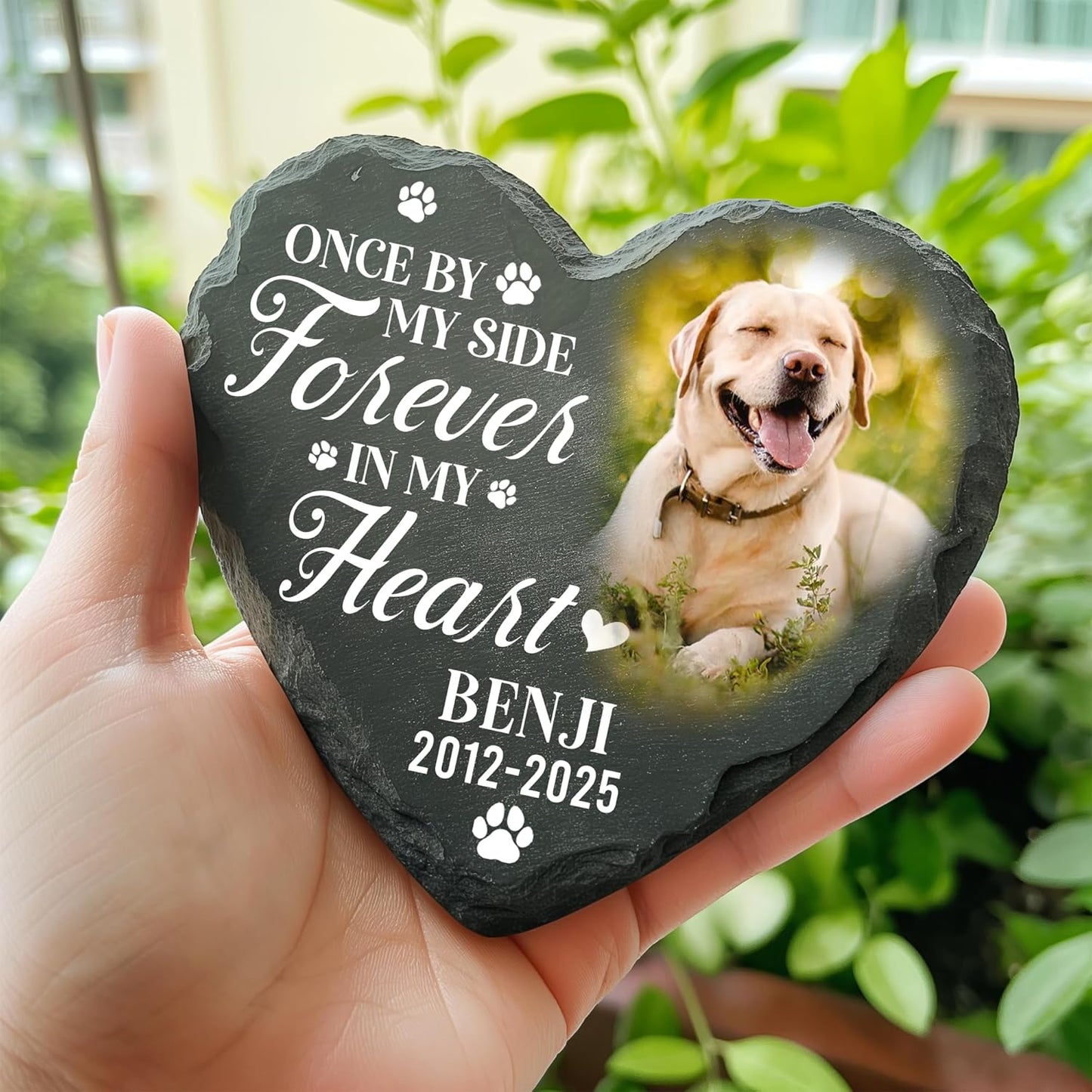 Personalized Dog Memorial Gifts for Loss of Dog, Custom Pet Memorial Stone with Photo Name Date, Stones for Dogs, Gift for Cat Lovers, Bereavement Sympathy Gift for Pet Lover, Quote 1