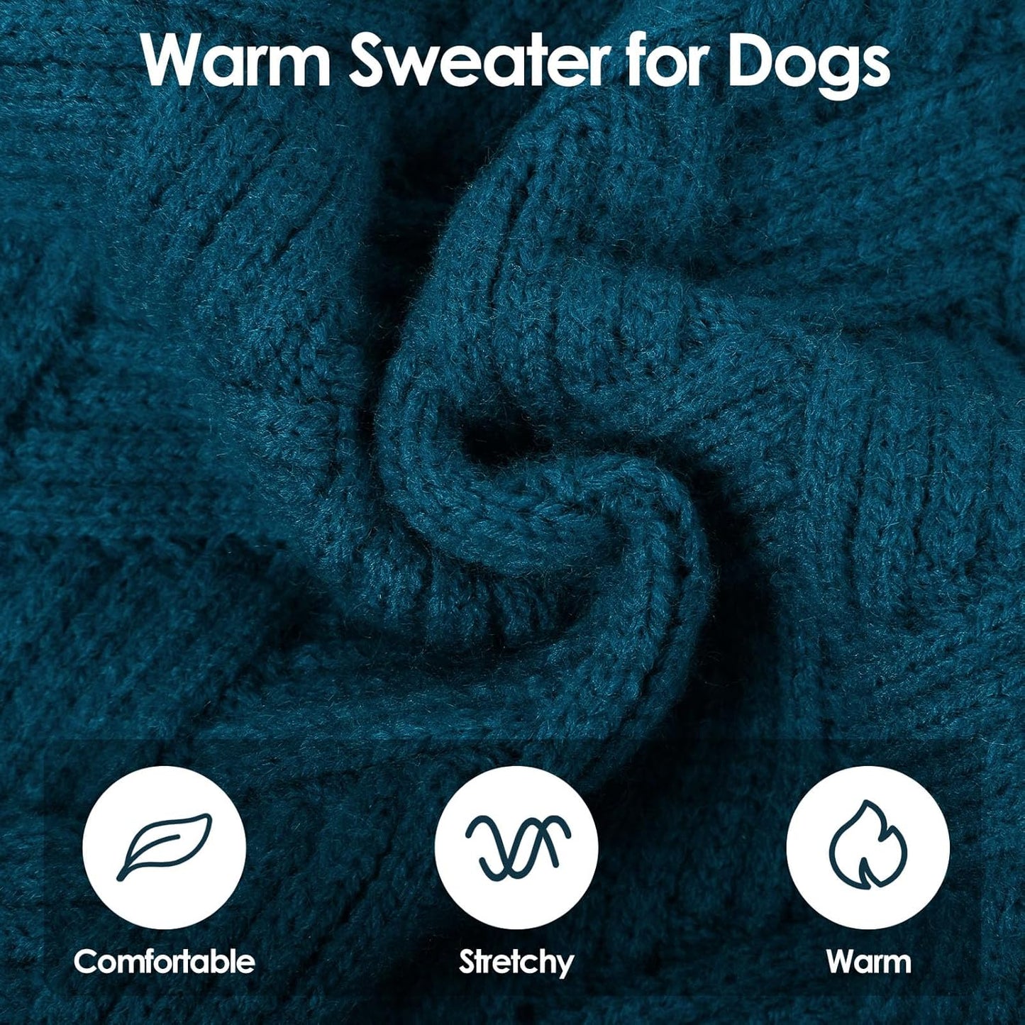 SUNFURA Dog Sweater Large Size Dog, XXL Pet Sweaters for Extra Large Dogs, Doggy Warm Turtleneck Christmas Sweatshirt Cold Weather Knit Pullover for Golden Retriever, Blue XXL