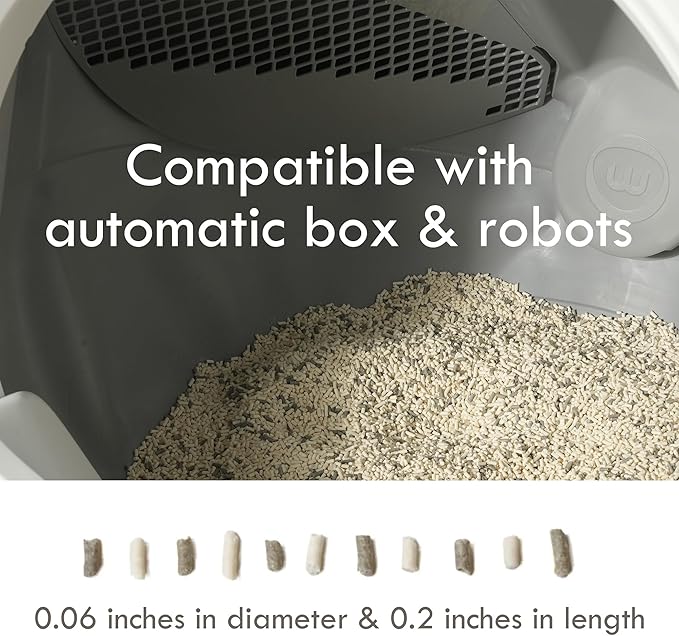 Lady N Granular Tofu Cat Litter Mini-Pellet Compatible with Automatic Self Cleaning Cat Litter Box, Strong Clumping Ultra Absorbent, Low Tracking, Odor Control Activated Charcoal 18lb