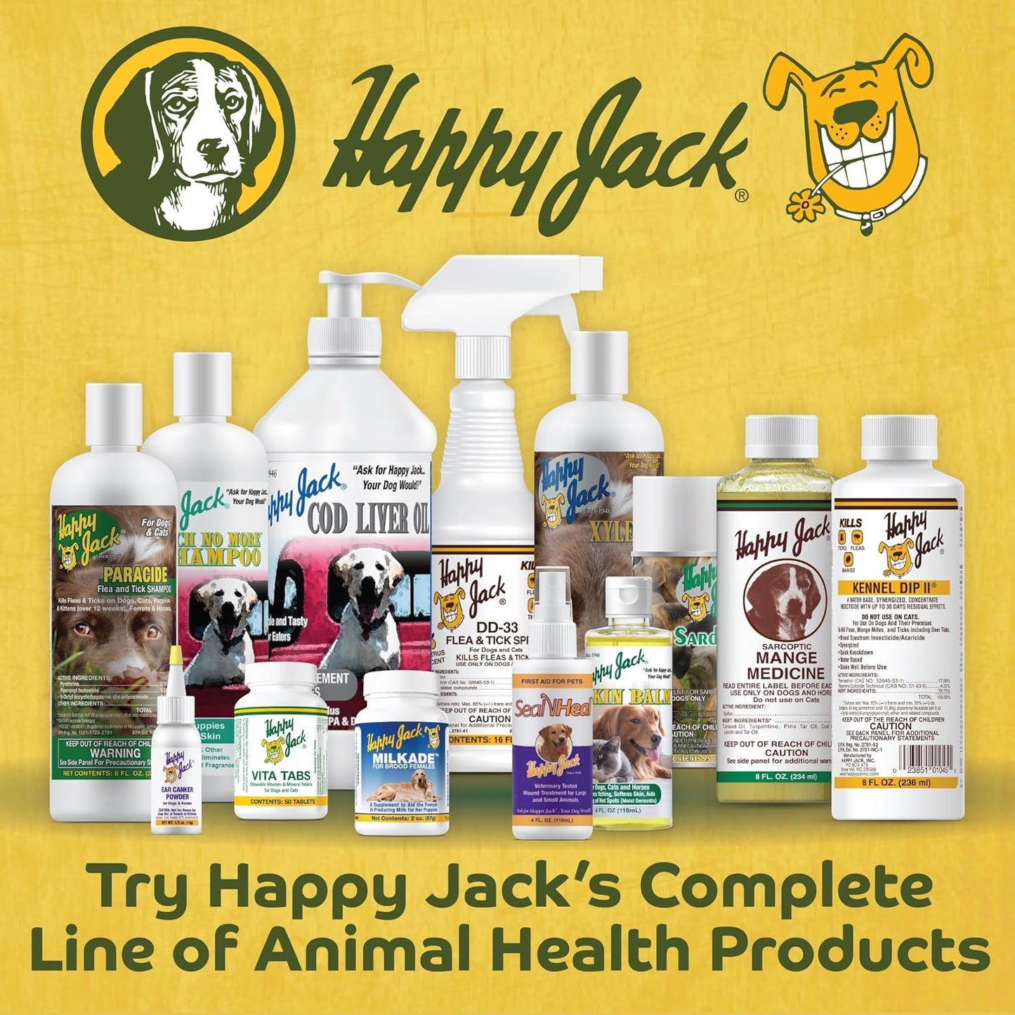 Happy Jack DD-33 Flea and Tick Spray for Dog and Cat, Flea Treatment & Control, Water-Based Formula Kills Fleas & Ticks Effectively Yet Gentle on Skin & Hair, 16 oz