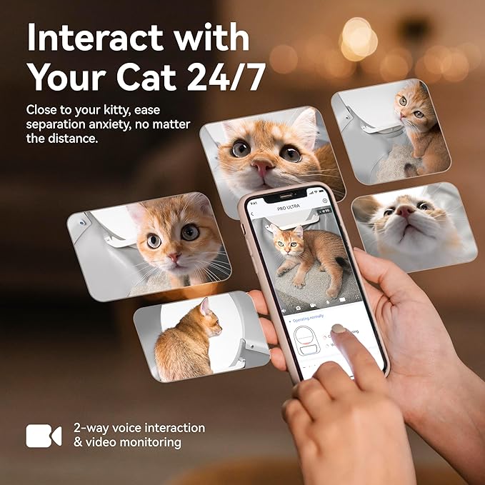 CATLINK 2025 New Ultra Self Cleaning Litter Box with AI Camera, 5G WiFi Automatic Cat Litter Box Self Cleaning for Multi-cat, APP Health Monitor, Pinch-Free Robot Cat Litterbox with Cleaning Brush