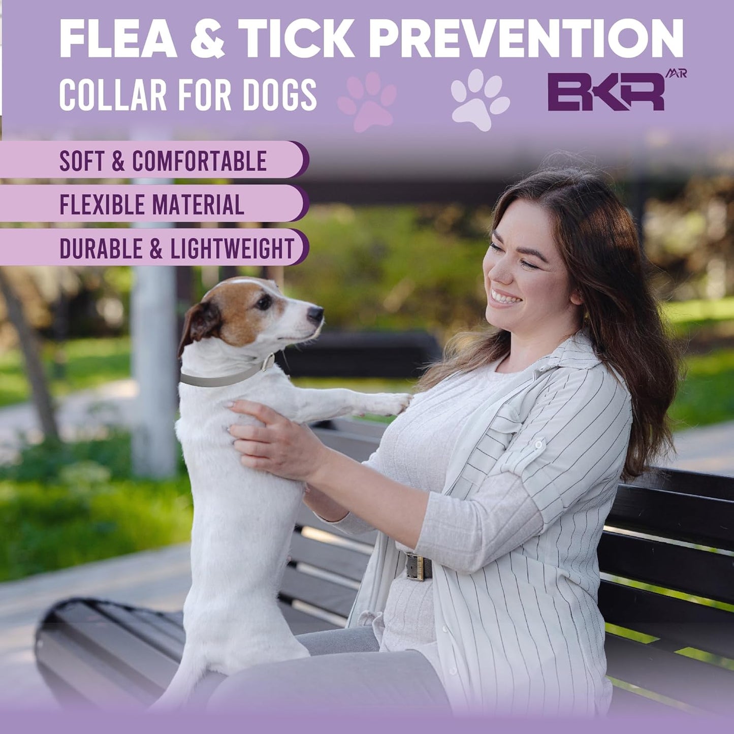 Dog Flea and Tick Collar 2 Pack 8-Month Protection Waterproof Natural Flea Collar for Dogs Safe and Effective Includes Flea Comb and Tick Removal Tool Adjustable Size for All Dogs & Puppies