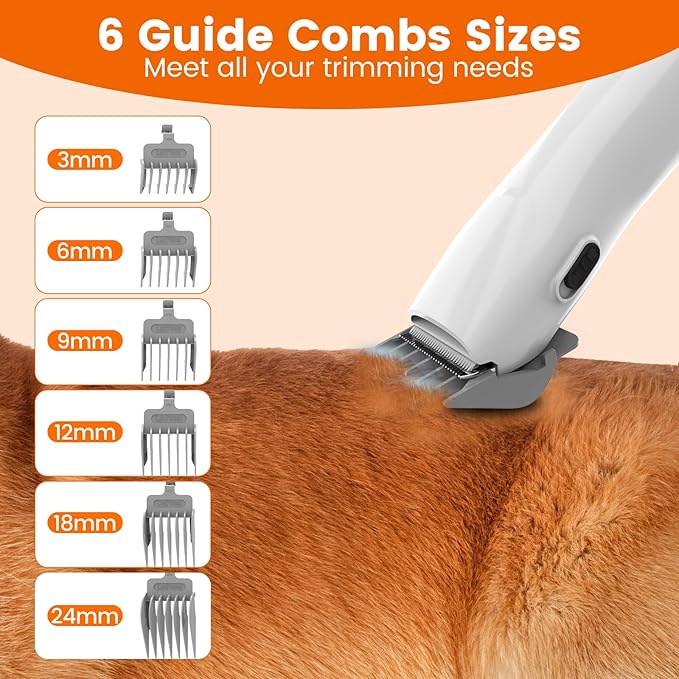 Dog Grooming Vacuum, Dog Grooming Kit with Pet Clippers, 12,000Pa Pet Hair Grooming Vacuum for Dogs, Vacuum Brush for Shedding Grooming, Low Noise Home Cleaning Tool in 1, PG10 Black