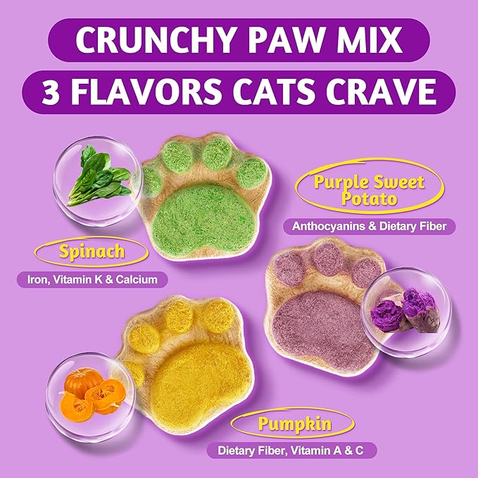 Just Try 6.35 oz Freeze Dried Cat Paw Treats Healthy Dog Training Treats High Protein Chicken Cat Snacks Low Calorie Pumpkin Treats Supports Immunity & Gut Healthy