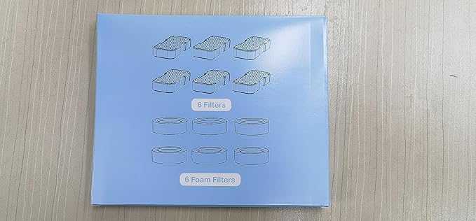 Cat Water Fountain Filters Replacement: 6 Carbon Filters + 6 Sponge Filters - Pet fountain with filter for keeping water fresh and clean, for 2L Cat Fountain H3 GOOSTOO