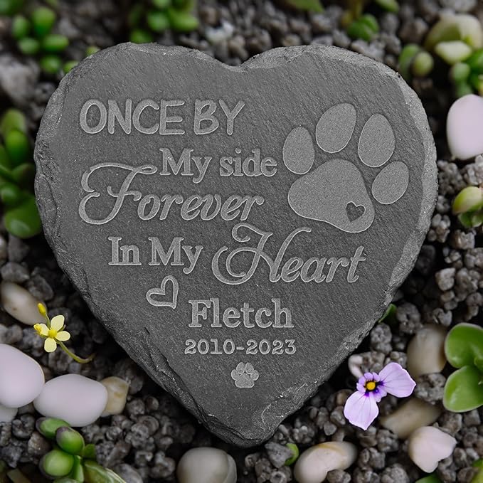 Pet Sympathy Gifts for Loss of Dog - Personalized Memorial Stones - Pet Grave Headstone - Bereavement Stones for Loss of Pet - Personalized in Memory of Dog Gifts - 4*4 Inches Memorial Stone
