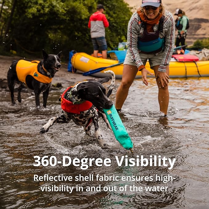 Ruffwear, Float Coat Dog Life Jacket, Premium Buoyancy Swim Vest with Lift Handle, Secure Fit & Reflective Trim, Adjustable Flotation for Swimming, Boating, & Outdoor Adventures, Wave Orange, X-Large