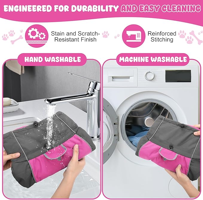 Dog Raincoat, Waterproof Dog Coat with Reflective Straps, Leash Hole & Polar Fleece Lining, Winter Snow Rain Coat for Small, Medium & Large Dogs, Warm, Windproof Vest Jackets