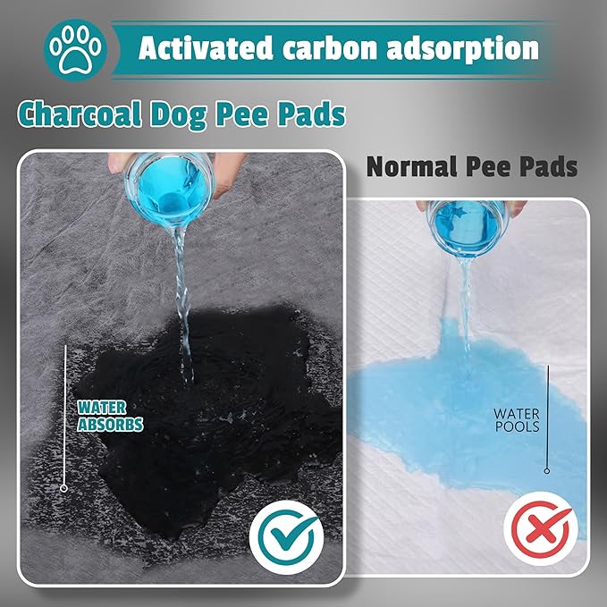 Upgrade Leak-Proof Pet Training and Puppy Pads, Jumbo Pee Pads for Dogs with Thicken Polymer Heavy Absorbency, Quick Dry Disposable Pee Pads for Cats Dogs (45, Charcoal)