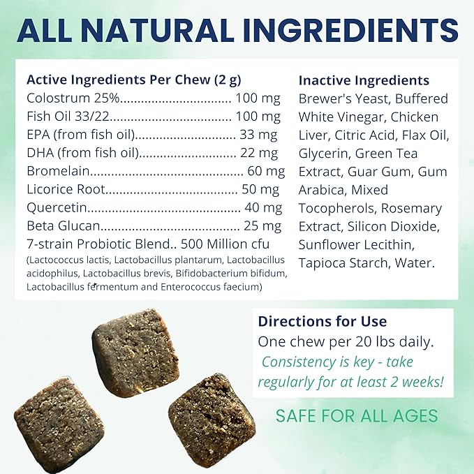 Under the Weather Allergy & Itch Pet Allergy Chews for Dogs | Vet Formulated Skin Support for Canines | Soothing Dog Allergies and Itching Relief Supplement | 60 Count