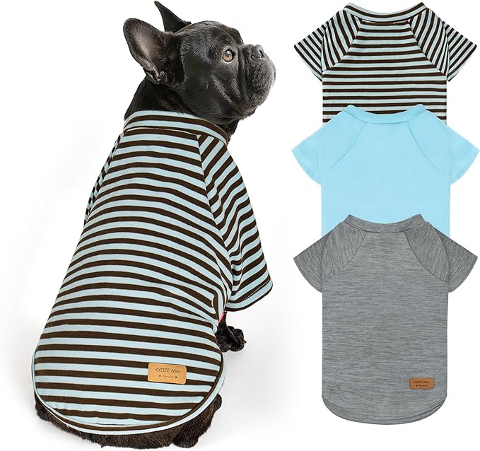 KYEESE 3Pack Dog Sweater Soft Cat Clothes Stretchy Cat Sweaters Pet Fleece Sweater with Sleeves Comfy Dogs Sweatshirt Pullover Pet Coat Lightweight Dog Sweaters for Small Dogs Male for Cold Weather