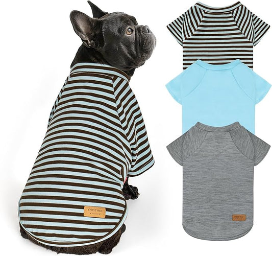 KYEESE 3Pack Dog Sweater Lightweight Dog Sweaters for Small Dogs Male Pet Fleece Sweater with Sleeves Stretchy Cat Sweaters Comfy Dogs Sweatshirt Soft Cat Clothes Pullover Pet Coat for Cold Weather