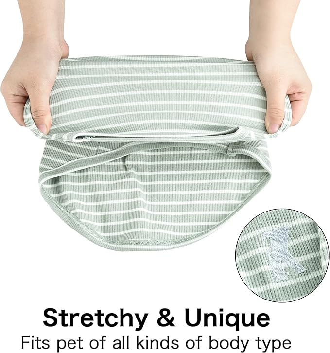 Koneseve Dog Shirt Vest Lightweight Stretchy Dog T-Shirts Soft Cool Sleeveless Stripe Vests Breathable Clothes for Puppy Kitty Cats Small Medium Large Dogs 2 Pack Pink + Green [ S/Small ]