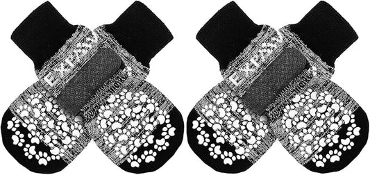EXPAWLORER Anti Slip Dog Socks to Prevent Licking Paws, Dog Shoes for Hot Pavement, Dog Booties for Small Medium Large Senior Dogs, Traction Control Boots & Paw Protectors for Hardwood Floors