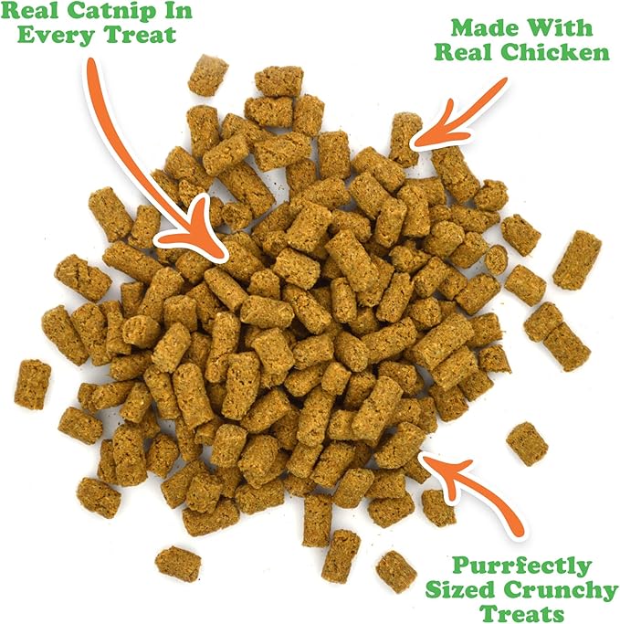 Meowijuana Crunchie Munchie Catnip Treats | Chicken | Made with Organic Catnip | Produced in The USA | Low Calorie Cat Snack