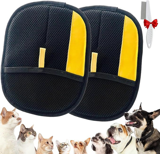 Shedly Sweep Pro, Pet Hair Removal Glove, Reusable Washable Electrostatic Pet Hair Removal Glove, Perfect for Clothing, Couch, Carpet, Car Seat (2PCS)