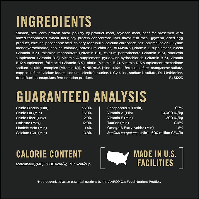 Purina Pro Plan Complete Essentials Shredded Blend Salmon and Rice Formula Adult High Protein Cat Food - 14 lb. Bag