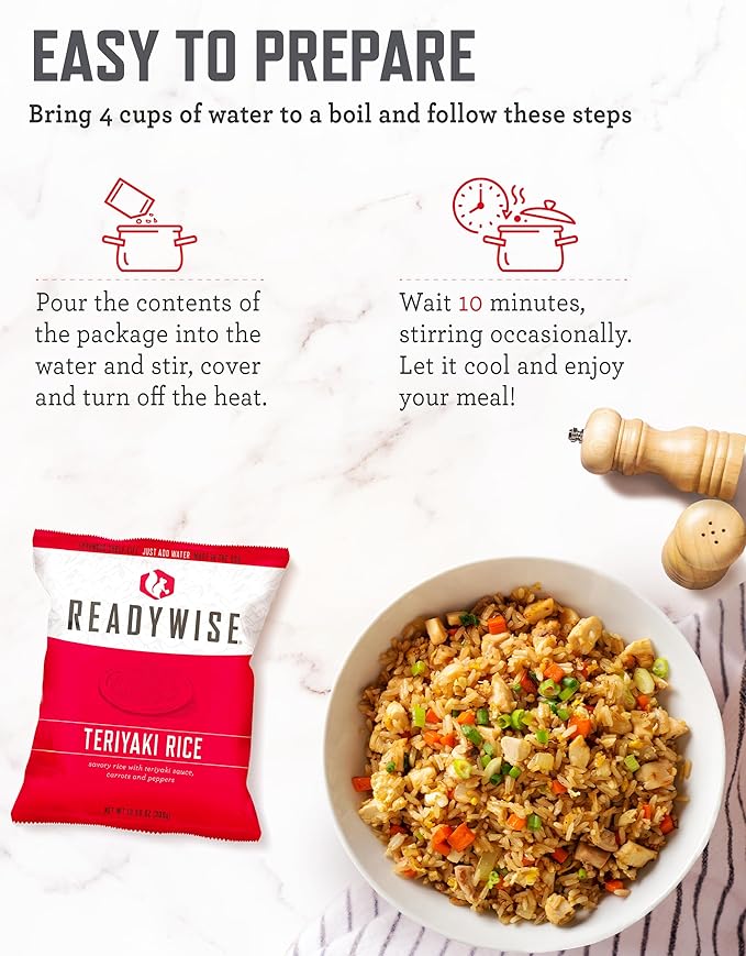 ReadyWise 7 Day Emergency Food Supply – 60 Servings Grab Bag, Camping Essentials, Freeze Dried Survival Food Kit & Dehydrated Meals, Prepper Bug Out Bag & Hurricane Supplies, up to 25 Year Shelf Life