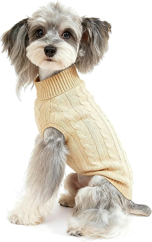 Dog Sweater for Small Medium Large Dogs - Warm Winter Turtleneck Knit Dog Sweaters Soft Pet Cat Clothes Christmas Coat Indoor Outdoor Use for Puppy Kitten Male Female Girl Boy Pets