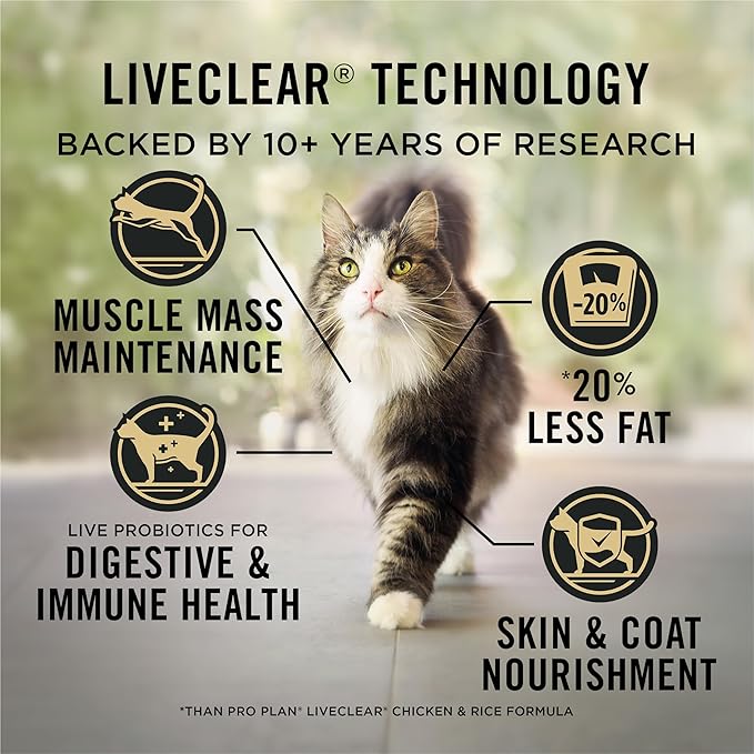 Purina Pro Plan LiveClear Cat Food Weight Management and Cat Allergen Reducer Chicken and Rice Formula - 5.5 lb. Bag